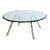 1970s Vintage Roger Sprunger for Dunbar Style Sculptural Silver and Glass Arched Cocktail Table For Sale