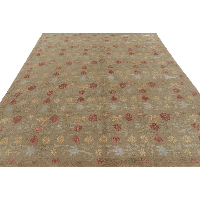 2010s Rug & Kilim's European Style Rug in Beige-Brown With Floral Patterns "Bilbao" For Sale - Image 5 of 8