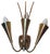 Wall Lamp with Three Lights by Rupert Nikoll, 1950s For Sale