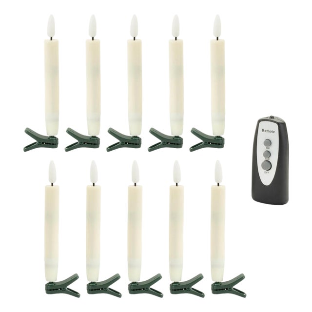 LED Clip-On Taper Candle (Set of 10) For Sale