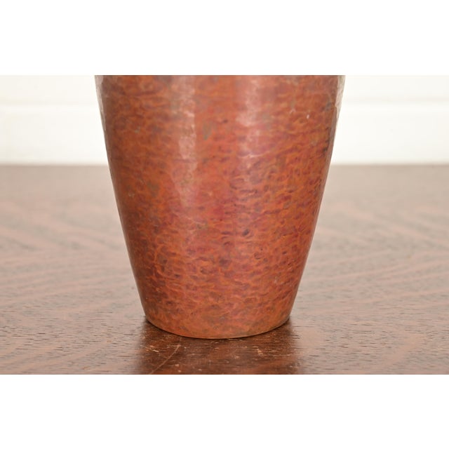 Metal Ramon Ramirez Arts & Crafts Hammered Copper Vase For Sale - Image 7 of 11