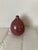 Hand-thrown studio pottery bud vase / weed pot, red and blue lava-speckled glaze, chop-marked, c.1970s-80s. Good vintage...