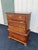 1970s Cresent Furniture 7-Drawer Cherry Chippendale Tall Chest of Drawers For Sale - Image 6 of 12