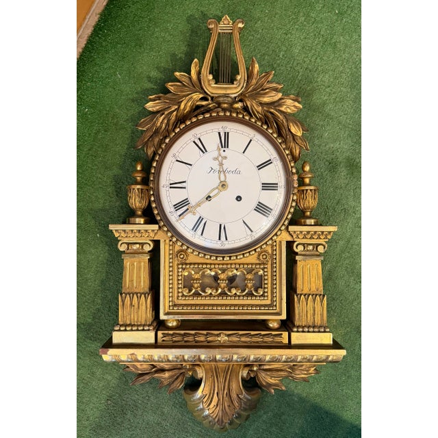 Gustavian (Swedish) Large Swedish Gustavian Cartel Wall Clock For Sale - Image 3 of 12