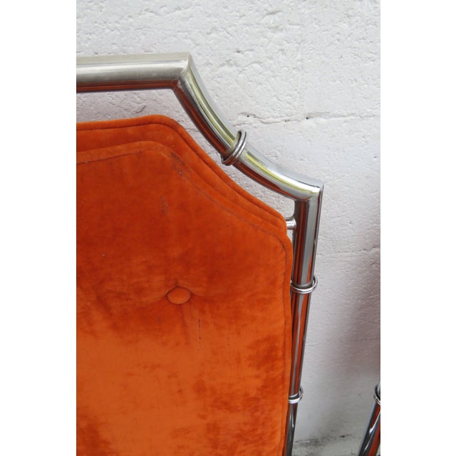 Chrome Chrome Bamboo Glass Top Dining Dinette Table With 4 Chairs on Casters 6289 For Sale - Image 8 of 18