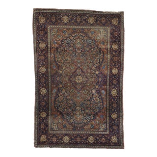 Antique Persian Kashan Ateshoglou Rug - 04'03 X 06'06 For Sale