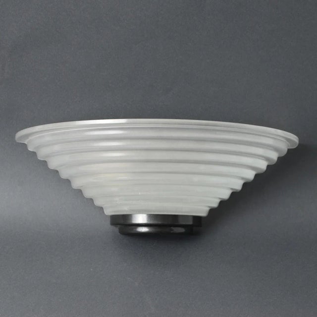 Vintage Frosted Glass Wall Lamp from Lumess, 1980s For Sale - Image 10 of 10