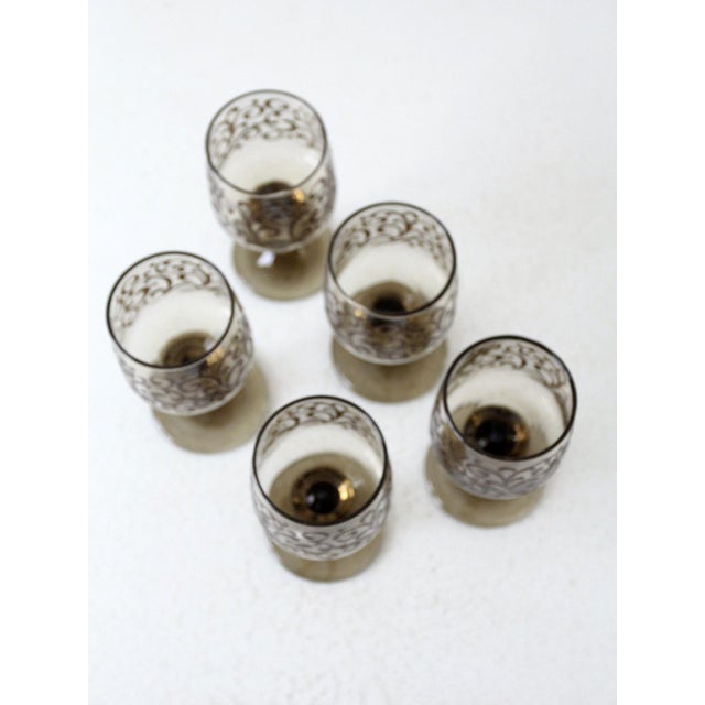 Vintage Libbey Prado Scroll Wine Glasses Set of 5 For Sale - Image 4 of 8