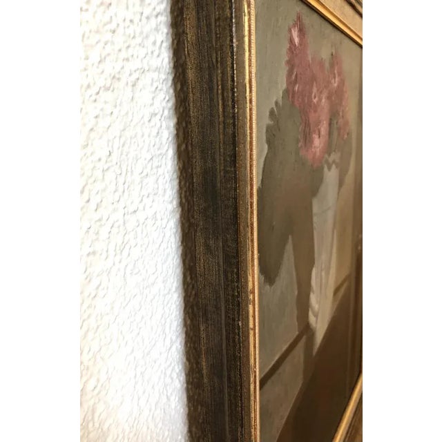 Jean Verdier, Bouquet Rose et la Canne au Pommeau d'argent, 1945, Oil on Canvas, Framed For Sale - Image 8 of 10