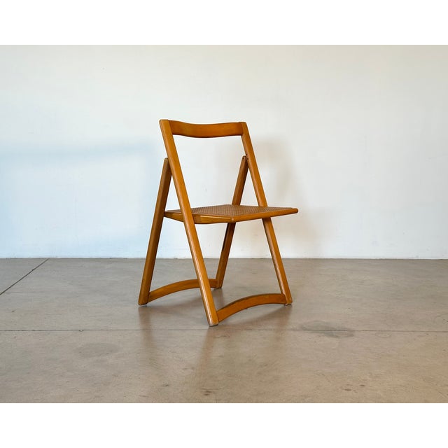 Vintage Folding Chairs in Ash and Vienna Straw, 1970s, Set of 4 For Sale - Image 17 of 18