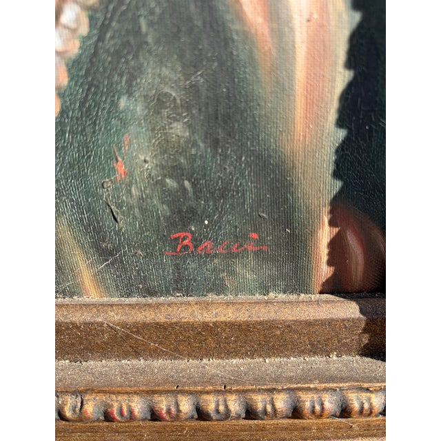 Late 20th Century Late 20th Century Oil on Canvas Portrait of a Woman in Ornate Carved Frame For Sale - Image 5 of 10