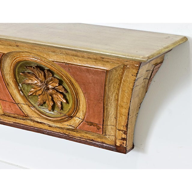 Brown Portuguese 18th Century Painted and Gilt Wall Console For Sale - Image 8 of 13