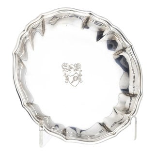 Silver Tray with Topaz For Sale