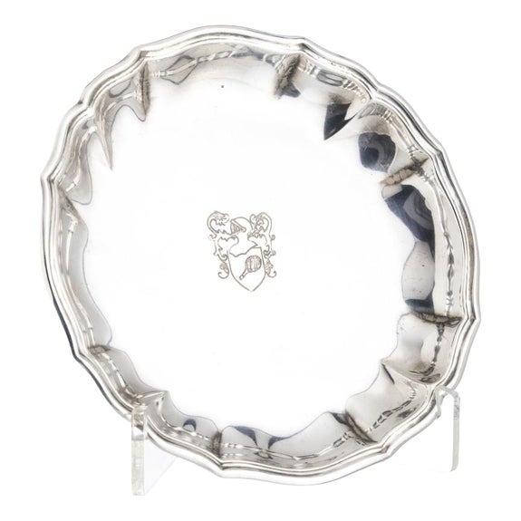 Silver Tray with Topaz For Sale