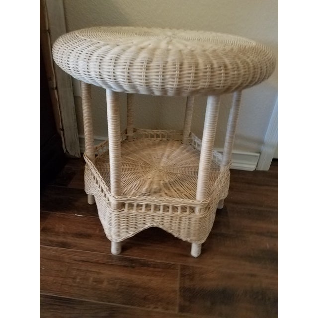 Vintage Asian Handcrafted Woven Rattan/Wicker Accent Table Chairish