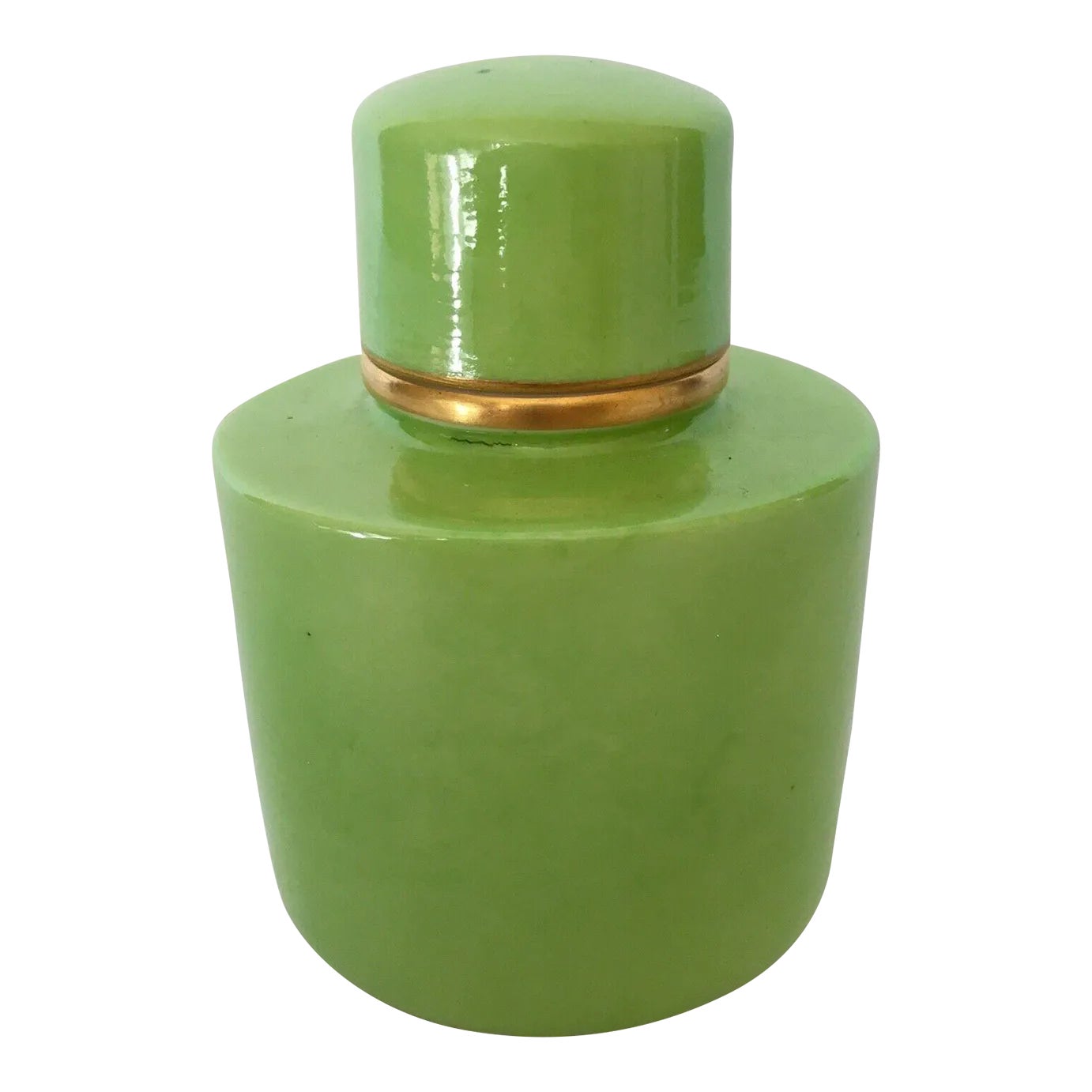 1893 Art Nouveau Royal Worcester Green & Gold Porcelain Toilet Bottle