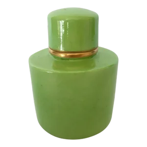 1893 Art Nouveau Royal Worcester Green & Gold Porcelain Toilet Bottle