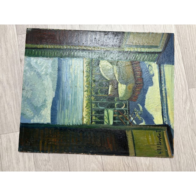 Garden Scene, 1920s-1940s, Oil Painting, in Very Good conditions. Designed 1920 to 1949 This piece has an attribution...