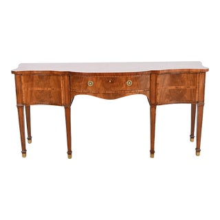 Baker Furniture Stately Homes Collection Georgian Flame Mahogany Sideboard, Newly Refinished For Sale
