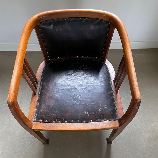 Brown Vienna Secession Art Deco Chair, Austria, 1900s For Sale - Image 8 of 17