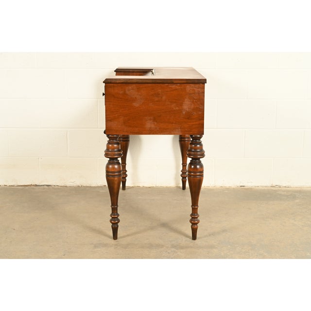 Grand Rapids Chair Co. Antique Victorian Carved Walnut Slant Front Writing Desk, Circa 1930s For Sale - Image 12 of 15