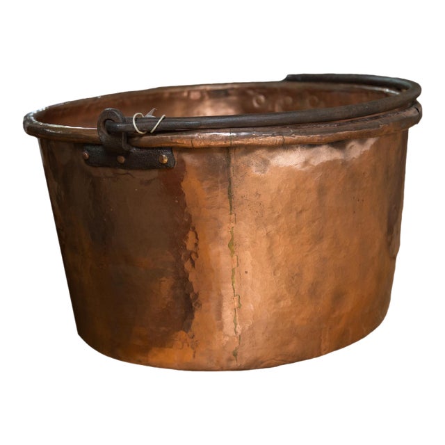 Large Antique Copper Apple Butter Kettle For Sale