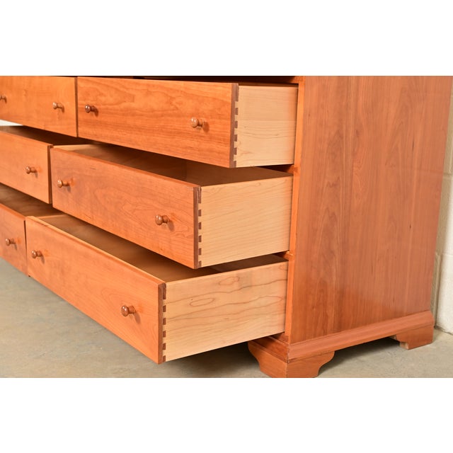 Wood Harden Furniture Arts and Crafts Shaker Solid Cherry Wood Eight-Drawer Dresser For Sale - Image 7 of 17