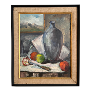 Vintage French Still Life Oil Painting Signed & Framed