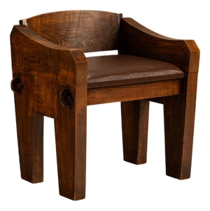 Brutalist Bulky Artisanal Chair in Wood, 1960s