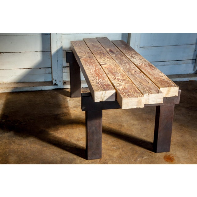 Artisan Modern Organic Rough Luxe Platform Bench For Sale - Image 9 of 13