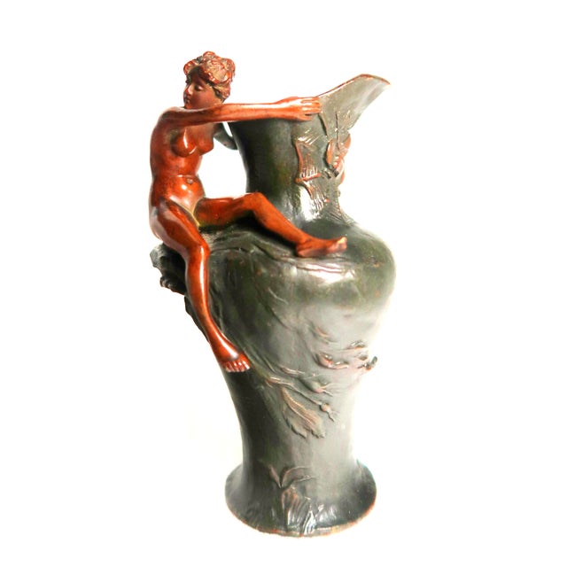 Early 20th Century Art Nouveau Exquisite Bronze Sculpture of Nude on Ewer For Sale In Miami - Image 6 of 18