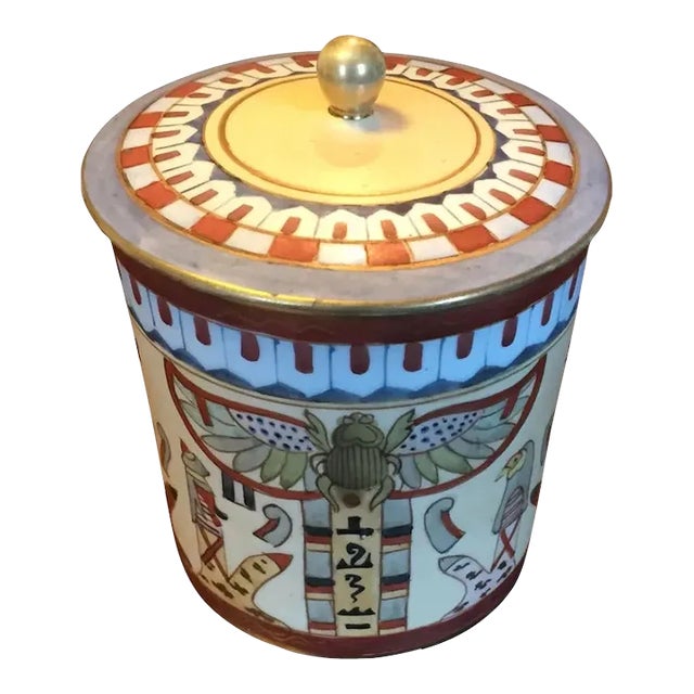 Antique Japanese Nippon Morimura Brothers Humidor Jar Decorated in the Egyptian Revival Taste For Sale