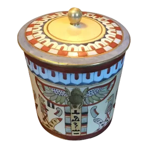 Antique Japanese Nippon Morimura Brothers Humidor Jar Decorated in the Egyptian Revival Taste