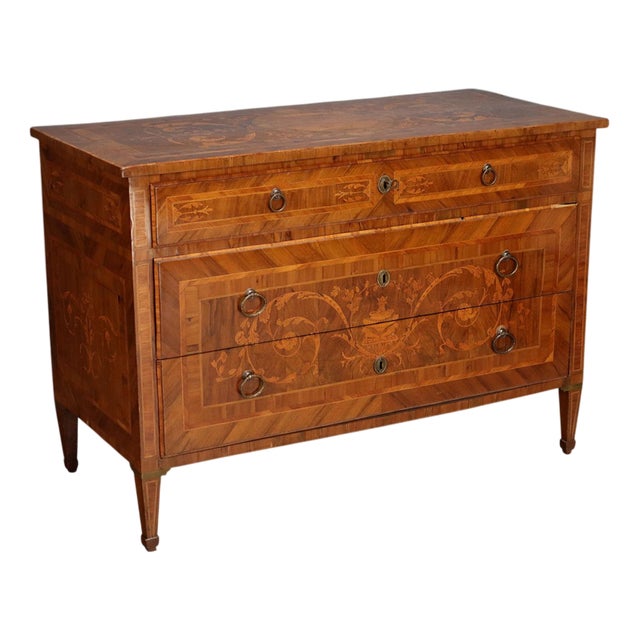 Neoclassical Walnut Chest of Drawers For Sale