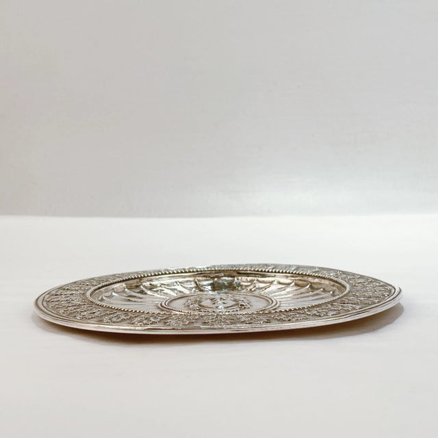 Metal Antique Gilded Age Signed E F Caldwell New York Silver Plated Dish or Plate For Sale - Image 7 of 9