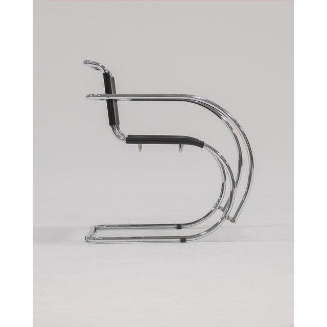 An iconic armchair by Mies van der Rohe, this fine MR20 armchair made of chromed steel and saddle leather is preserved in...