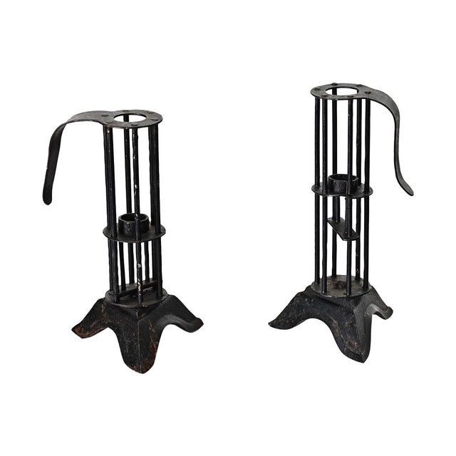 Pair of French 19th Century Iron Candle Stables For Sale - Image 10 of 10