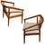 Mid-century "Declaration" oak arm chair pair by Kipp Stewart for Drexel. Crafted with bent beech wood frames, these chairs...