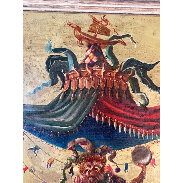 18th-Century Style Chinoiserie Commedia Dell'Arte Oil Painting in the Manner of Andien De Clermont Early 20th Century For Sale In Palm Springs - Image 6 of 15