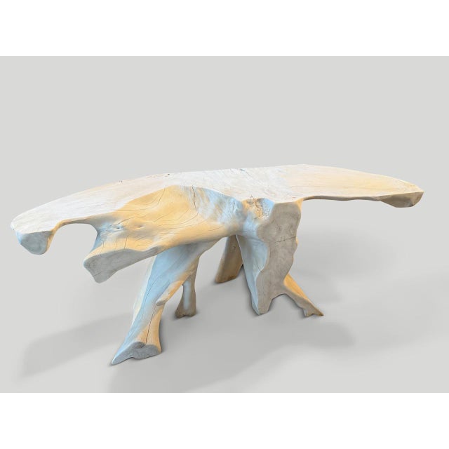 Andrianna Shamaris Bleached Sculptural Console Table For Sale - Image 18 of 18