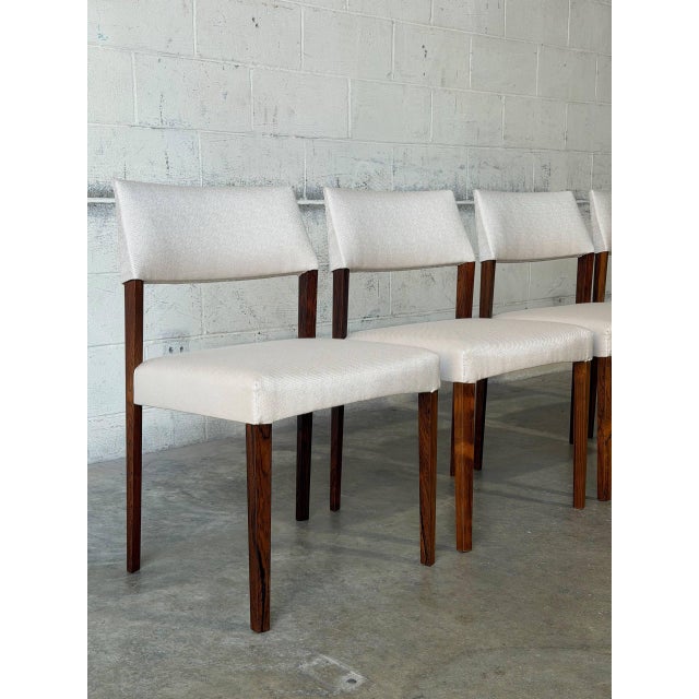 Mid-Century Modern Rosewood Upholstered Dining Chairs Set of 4 Vintage Mid-Century Modern 1960s For Sale - Image 3 of 10