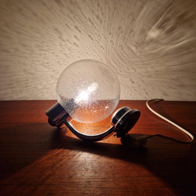 Silver Mid-Century Wall Lamp from Lenz, 1970s For Sale - Image 8 of 10