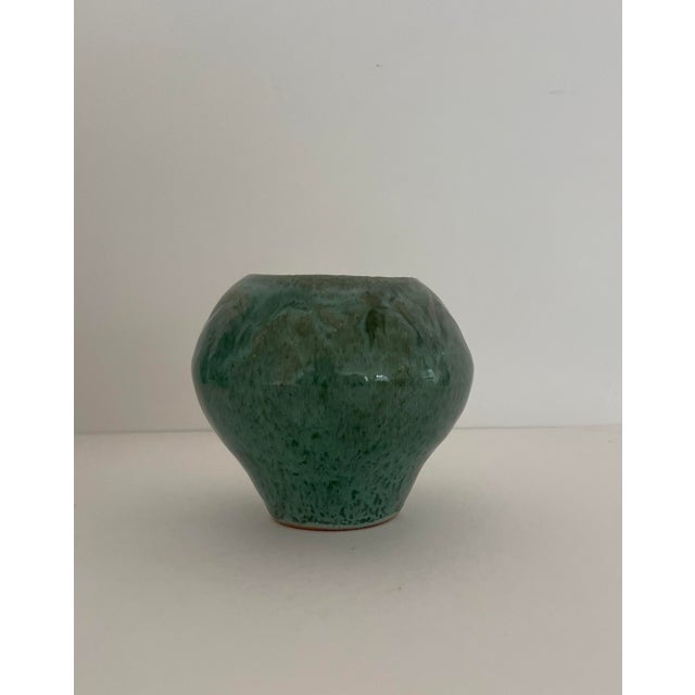 Beautiful handcrafted green glazed ceramic vase. Great styling for your home & studio!