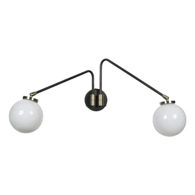 Cto Lighting Array Twin Opal Wall Sconces For Sale