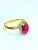 Bochic “Capri” Natural Ruby & Natural Diamonds Vintage Retro Ring Set In 18K Gold & Silver Natural Oval Shape Center Ruby...