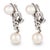 1970s Vintage Pearl Diamond 14k White Gold Drop Earrings, Pair For Sale - Image 5 of 5