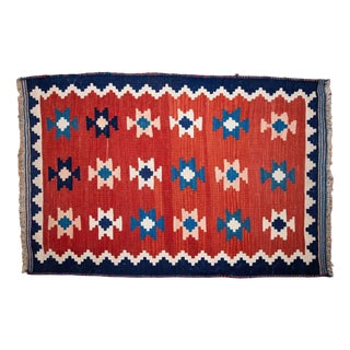 Hand-Knotted Ghashghai Kilim Rug For Sale