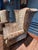 These are one of a kind newly upholstered wing chairs in a quirky snake pattern. The velvet is super soft and plush. The...