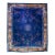 1920s Antique Chinese Art Deco Rug Medallion Botanical Royal Blue Hand Knotted Manchester Wool Rug - 12’3” X 14’5” For Sale