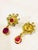 Bochic "Orient" Ruby & Green & Yellow Sapphire Earrings Set 18K Gold & Silver For Sale - Image 14 of 18